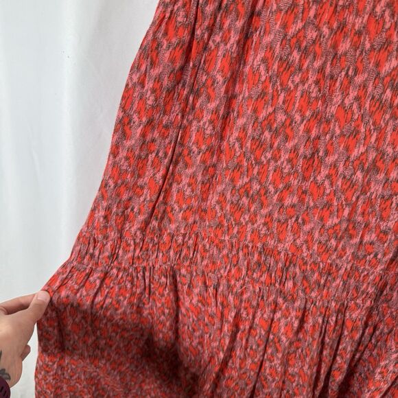 Joie Midi Dress Women's Small Red Floral Sleeveless Pullover Lightweight Vneck - Picture 4 of 11